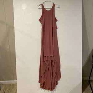 BCBGMAXAZRIA Dacey High Low Dress XXS Dusty Rose Mauve Formal Gown